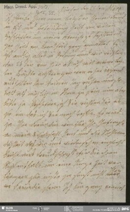 Eigenh. Brief von Sophie Bernhardi an August Wilhelm von Schlegel, München, 22.03.1805