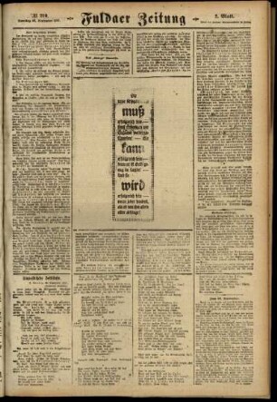 Zweite Ausgabe vom Samstag, den 22. September 1917.