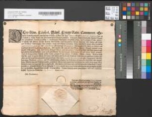 Des Kaiserliche Generalfeldmarschalls Octavio Piccolomini Schutzbrief für das Erzstift Cöln.
