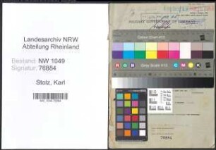 Entnazifizierung Karl Stolz , geb. 08.06.1909 (Angestellter)