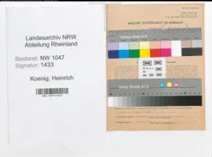 Entnazifizierung Heinrich Koenig , geb. 15.08.1907 (Kaufmann)