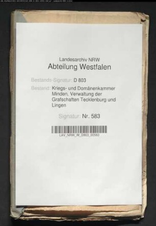 Erteilung der Schuldkonsense auf Wiebkers Stätte 1/8 Erbe, Osterbauerschaft, Kirchspiels Mettingen