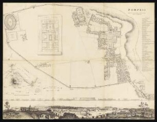 Stadtplan von Pompei, Neapel, Italien, ca. 1:3 000, Stahlstich, 1832