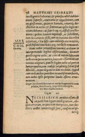Leges Iurisconsultorum ex variis fragmentis compilatas ... Caput xv.
