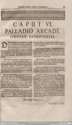 Caput VI. Palladio Arcade Ordine Composito.