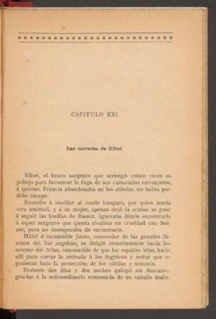 Capítulo XXI - Las carreras de Ribot