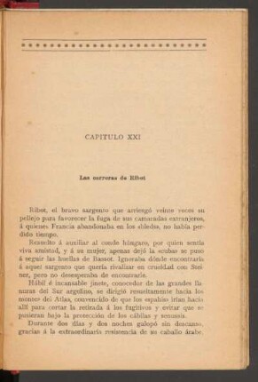 Capítulo XXI - Las carreras de Ribot