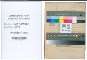 Entnazifizierung Albert Ohlendorf , geb. 03.12.1877 (Steueramtmann)