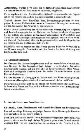 8.1 Anzahl, Altersstruktur, Familienstand und Anzahl der Kinder von Prostituierten