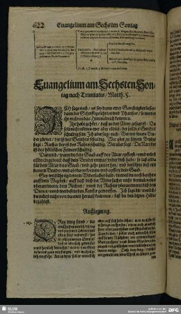 Evangelium am Sechsten Sontag nach Trinitatis, Matth. 5.