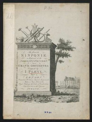 The favorite sinfonie as perform'd at the Nobility's Concert for a grand orchestra