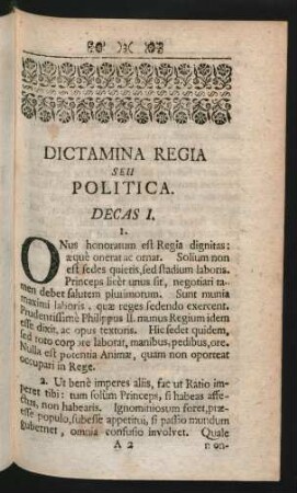 Dictamina Regia Seu Politica