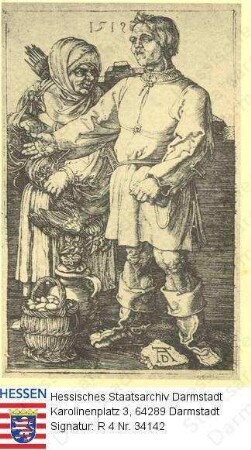 Dürer, Albrecht (1471-1538) / Stich 'Der Marktbauer und die Bäuerin'