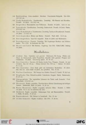 Metallarbeiten (Nr. 127-168)