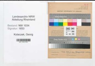 Entnazifizierung Georg Kolaczek , geb. 17.03.1881 (Oberst)