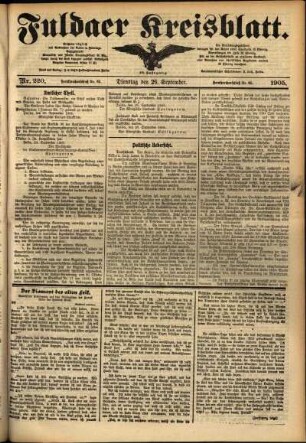 Ausgabe vom Dienstag, den 26. September 1905.