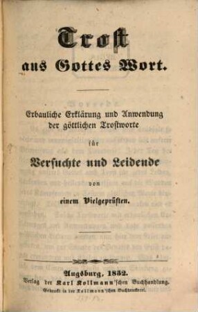 Trost aus Gottes Wort