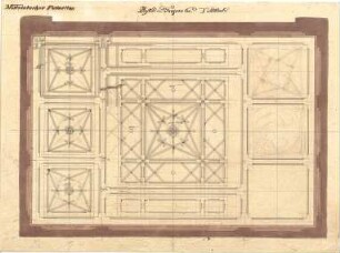 Gärtner, Friedrich von; München; Wittelsbacherpalast - Plafond im Tanzsaal (Ansicht)