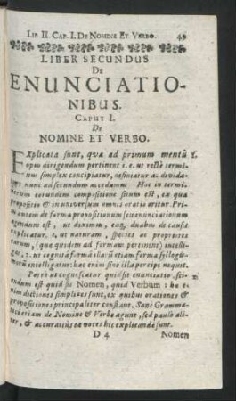 Liber Secundus. De Enunciationibus.