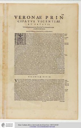 Veronae Principatus Vicentiae et Patavii