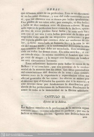 CAPITULO III. Efectos de la Belleza.