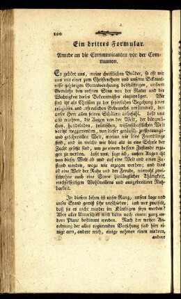 Ein drittes Formular. Anrede an die Communicanten vor der Communion.