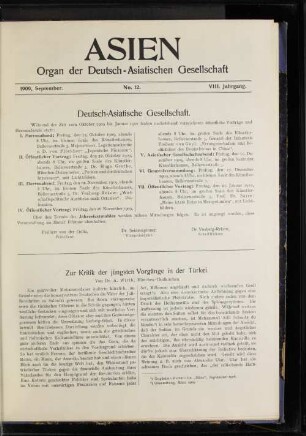 Deutsch-Asiatische Gesellschaft.