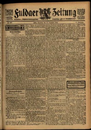 Zweite Ausgabe vom Samstag, den 10. Dezember 1904.