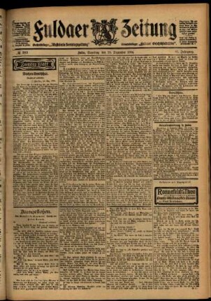 Zweite Ausgabe vom Samstag, den 10. Dezember 1904.