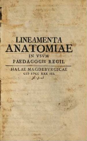 Lineamenta anatomiae in usum paedagogii regii