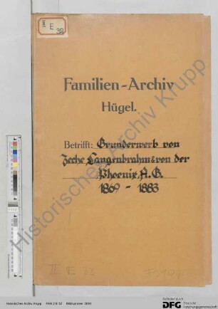 Grunderwerb von der Zeche Langenbrahm und der Phoenix AG für Bergbau und Hüttenbetrieb (Duisburg-Laar)