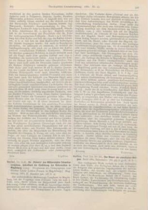 305-306 [Rezension] Hertel, Gust., Die ‚Historia‘ des Möllenvoigtes Sebastian Langhans, betreffend die Einführung der Reformation in Magdeburg (1524)