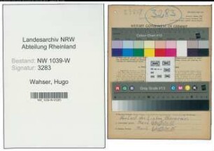 Entnazifizierung Hugo Wahser , geb. 20.07.1915 (Kassierer)