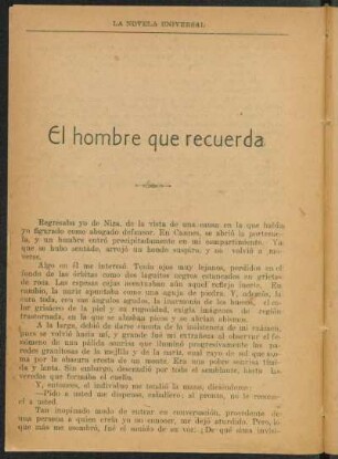 El hombre que recuerda