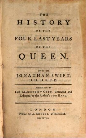 The history of the four last years of the Queen