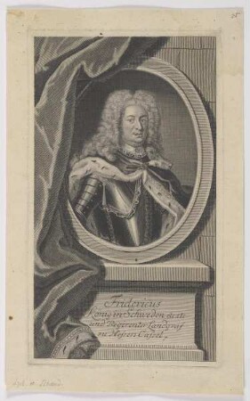 Bildnis des Fridericus, König in Schweden, Regirenter Landgraf zu Hessen-Cassel