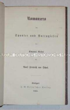 Erstausgabe von Romanzero der Spanier und Portugiesen