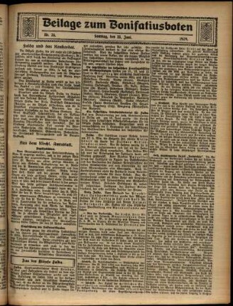 Zweite Ausgabe vom Sonntag, den 23. Juni 1929.