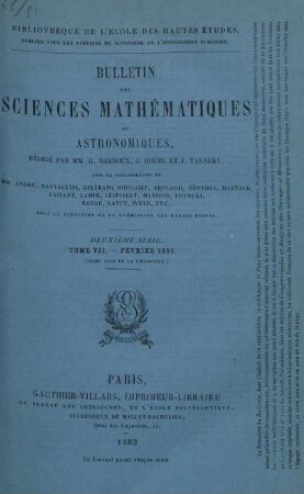 Tome VII. - Février 1883.