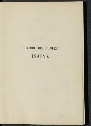El libro del Profeta Isaías : traduzido al Castellano según el texto Hebreo de Van Der Hooght