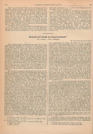 151-158 Herkunft und Absicht des Deuteronomiums