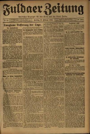 Ausgabe vom Freitag, den 10. Februar 1922.