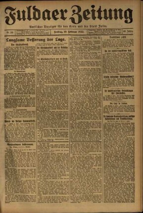 Ausgabe vom Freitag, den 10. Februar 1922.