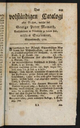 449-476, Eilftes Suplememt
