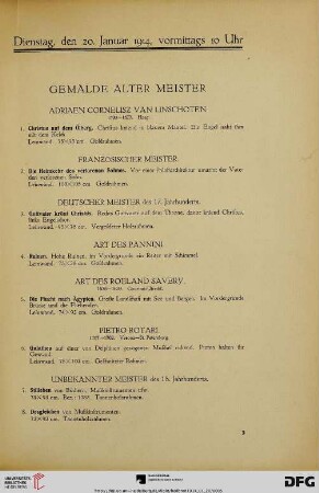 Gemälde alter Meister (Nr. 1-104)