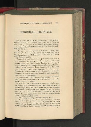 Chronique Coloniale.