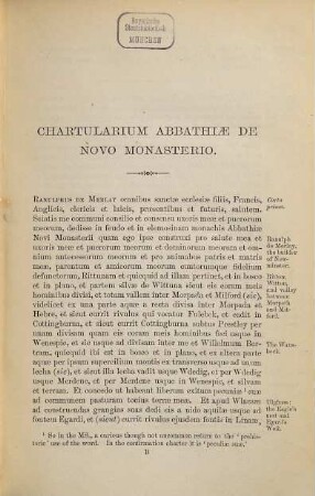 Chartularium Abbathiae de Novo Monasterio, ordinis Cisterciensis : fundatae anno 1137