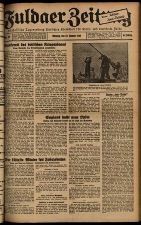 Ausgabe vom Montag, den 22. Januar 1940.