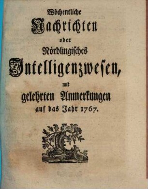 Nördlingische wöchentliche Nachrichten. 1767