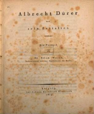 Albrecht Dürer und sein Zeitalter : Ein Versuch